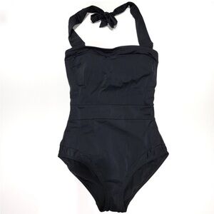 Boden Santorini One Piece Swimsuit Halterneck Black Size 4R